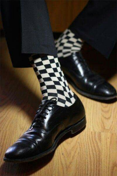 Black & White Checkered Crew Socks for Men | Classic Bold Pattern Dress Socks | Stylish Formal & Casual Wear | Soft Stretchable Cotton Blend | Pack of 1 Pair